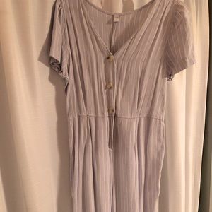 Old navy purple and white striped romper